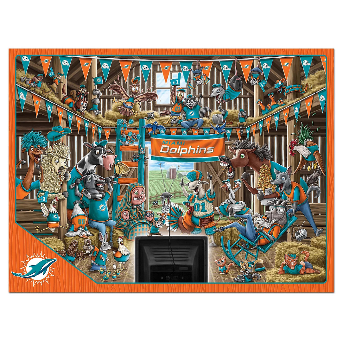 Rompecabezas YouTheFan NFL Barnyard Fans Dolphins