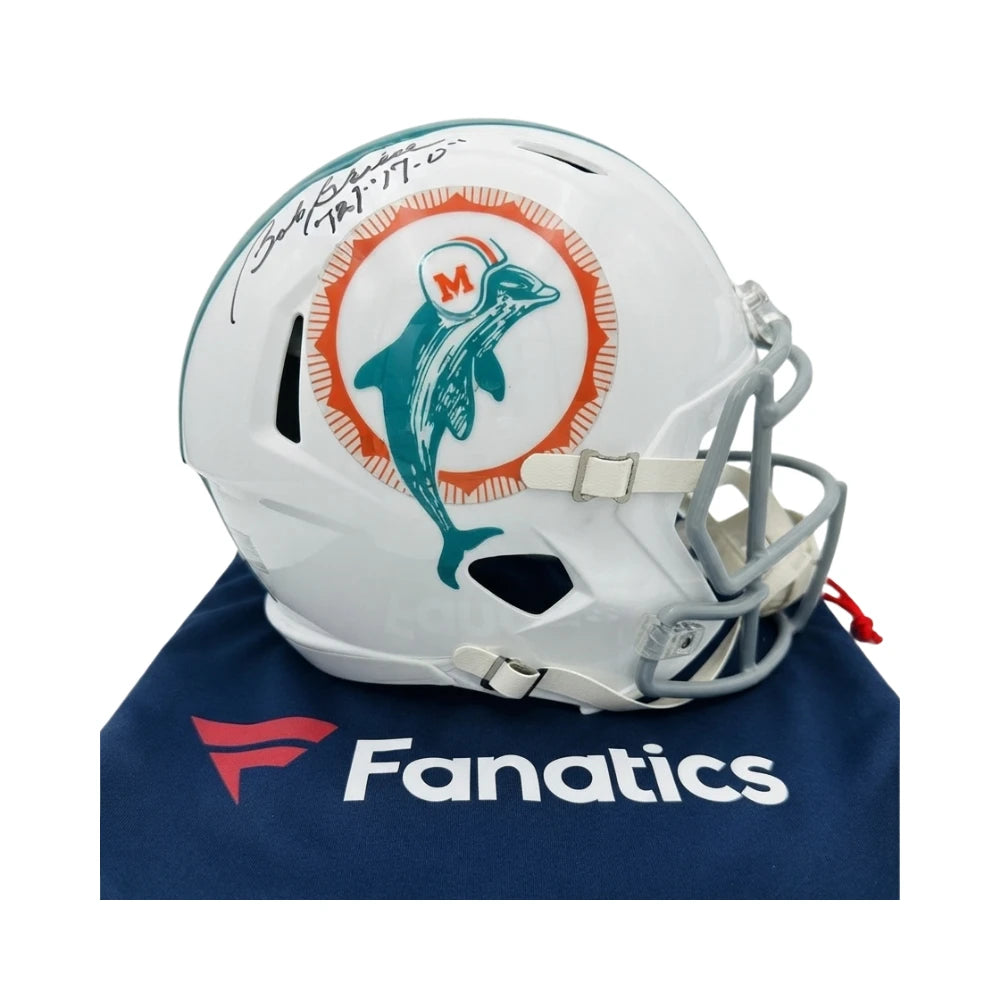 Casco Riddell NFL Speed Réplica Throwback 1972 Autografiado Por Bob Griese Dolphins