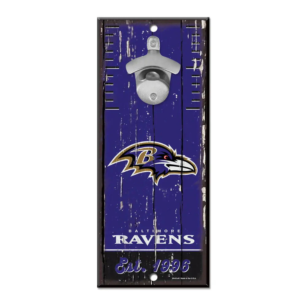 Letrero Madera Con Destapador Wincraft NFL Ravens