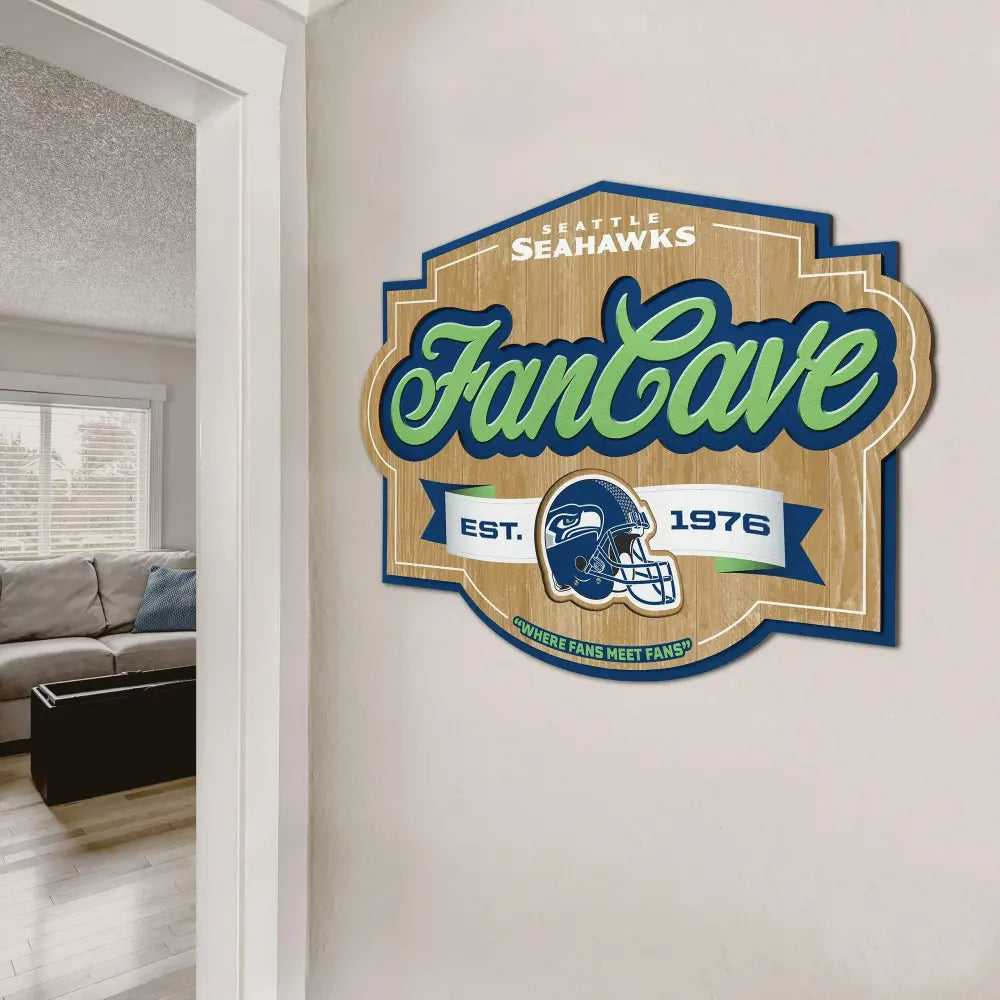 Cuadro YouTheFan NFL Fan Cave Sign 3D Seahawks