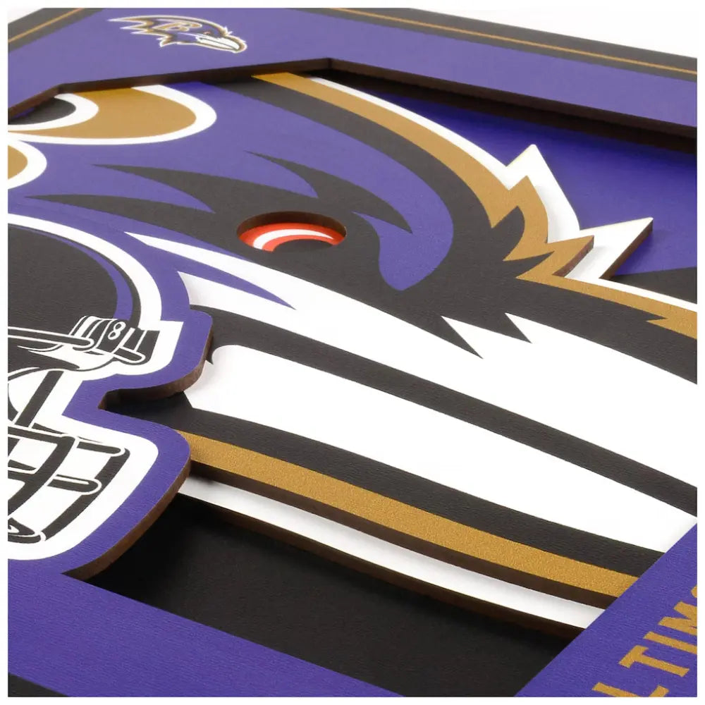 Cuadro YouTheFan NFL Logo Wall Art 3D Ravens