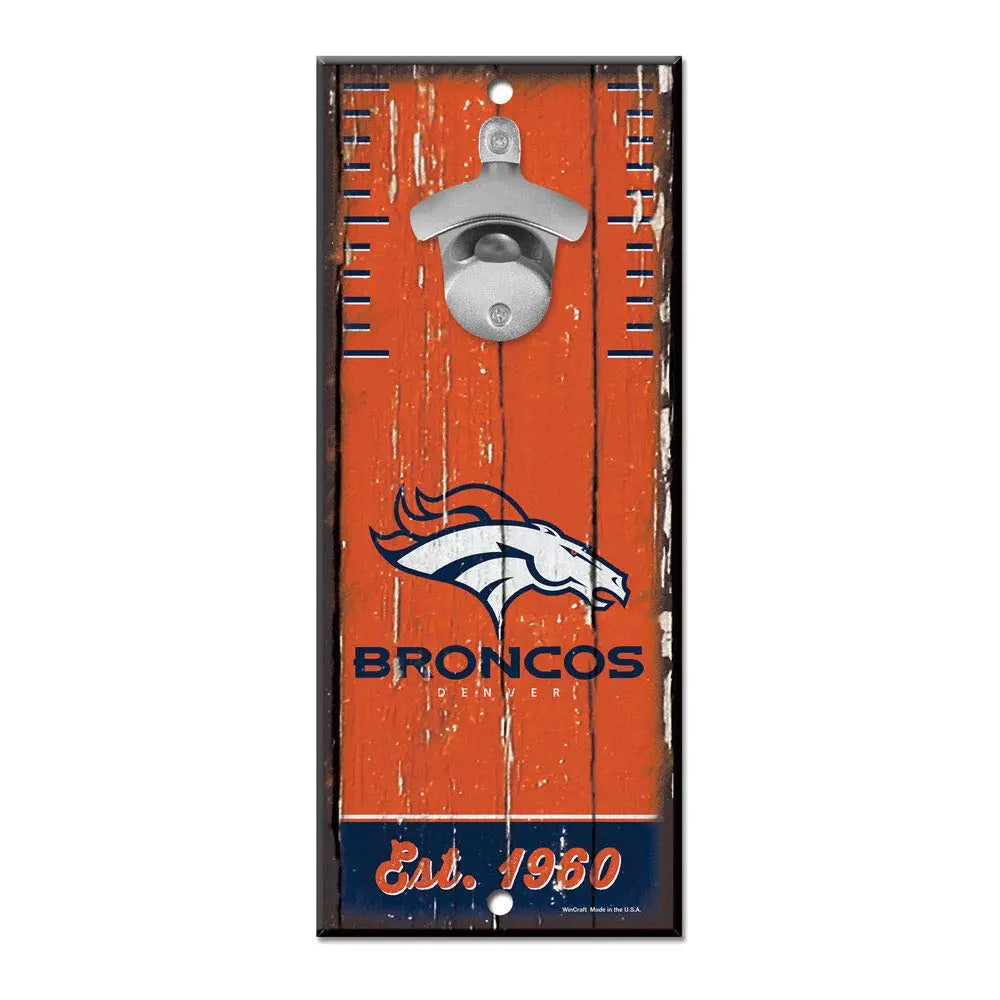 Letrero Madera Con Destapador Wincraft NFL Broncos