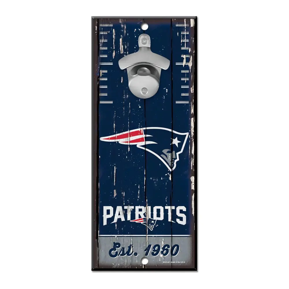 Letrero Madera Con Destapador Wincraft NFL Patriots