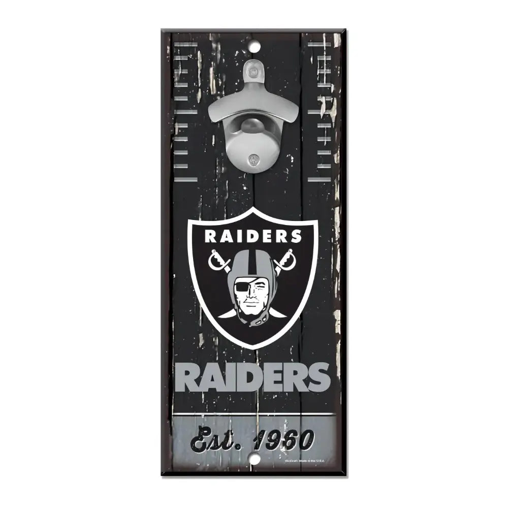 Letrero Madera Con Destapador Wincraft NFL Raiders