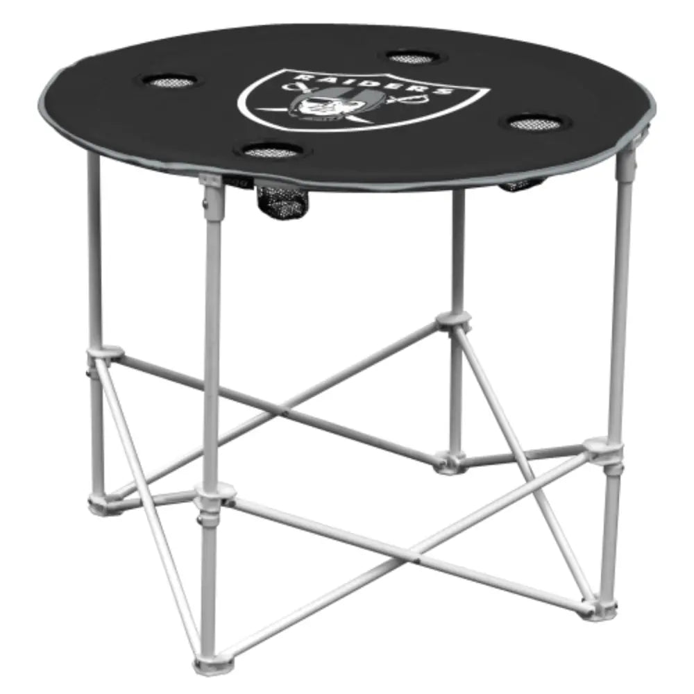 Mesa Plegable Redonda Logo NFL Raiders