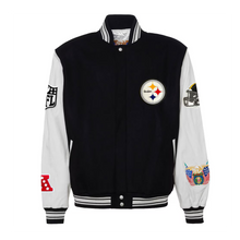 Chamarra Jeff Hamilton NFL Wool & Leather Sleeves Steelers