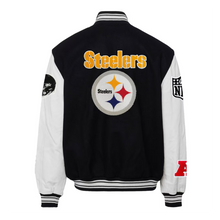 Chamarra Jeff Hamilton NFL Wool & Leather Sleeves Steelers