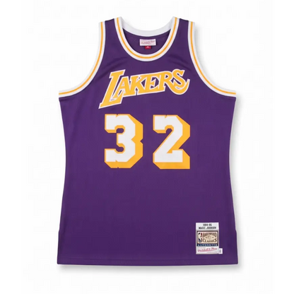 Jersey Mitchell & Ness NBA Autografiado por Magic Johnson #32 Lakers