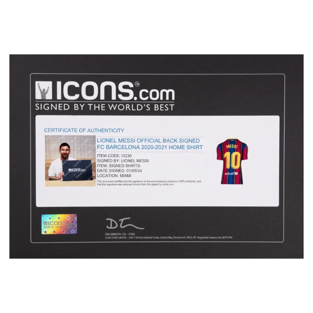 Jersey FIFA Autografiado por Lionel Messi #10 2020-2021