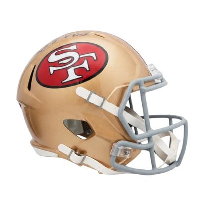 Casco Riddell NFL Speed Réplica Autografiado Por Joe Montana 49Ers