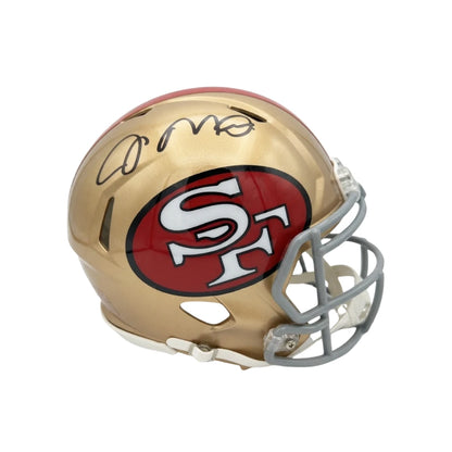 Casco Riddell NFL Speed Réplica Autografiado Por Joe Montana 49Ers