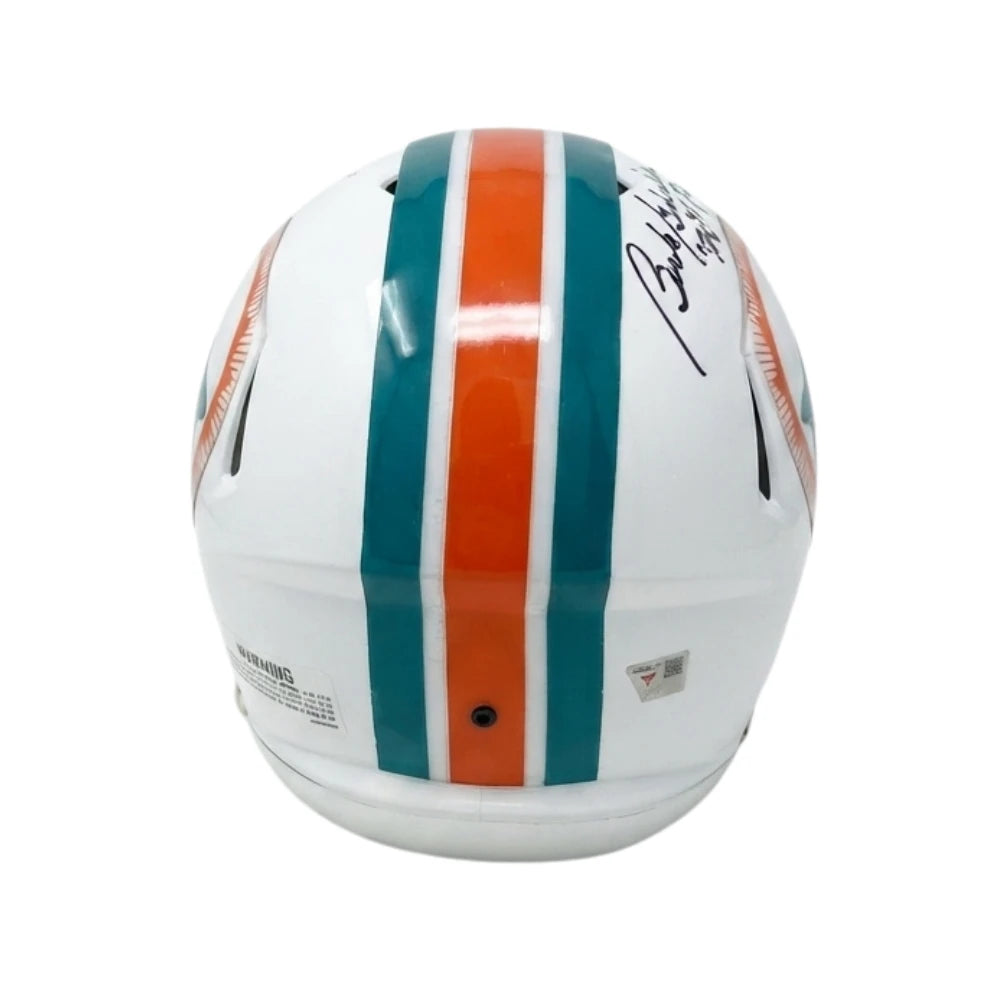 Casco Riddell NFL Speed Réplica Throwback 1972 Autografiado Por Bob Griese Dolphins
