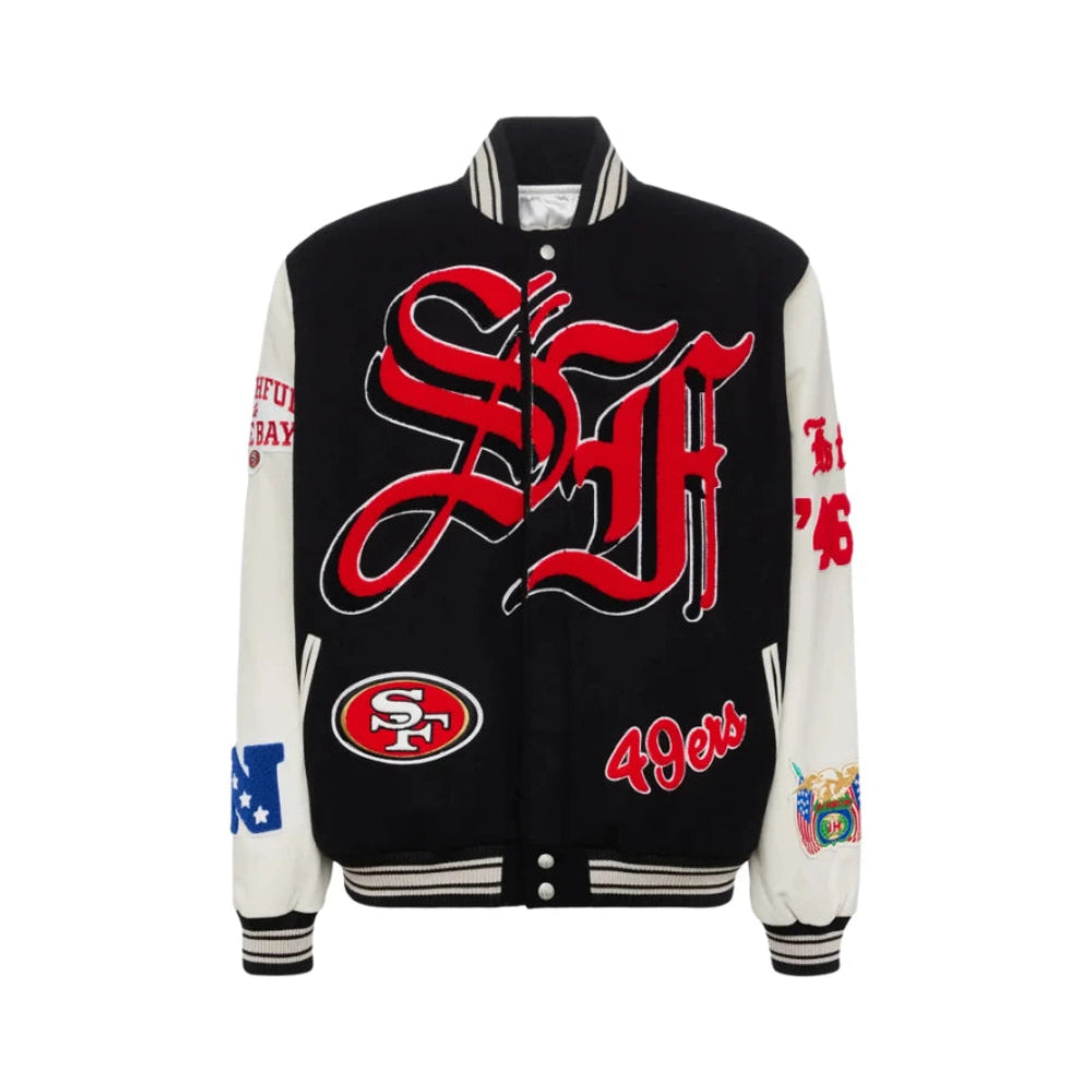 Chamarra Jeff Hamilton NFL Wool & Leather Sleeves 49Ers