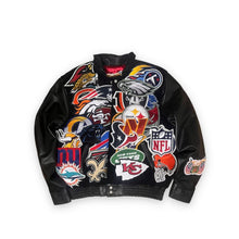 Chamarra Jeff Hamilton NFL Full Leather Super Bowl Collage