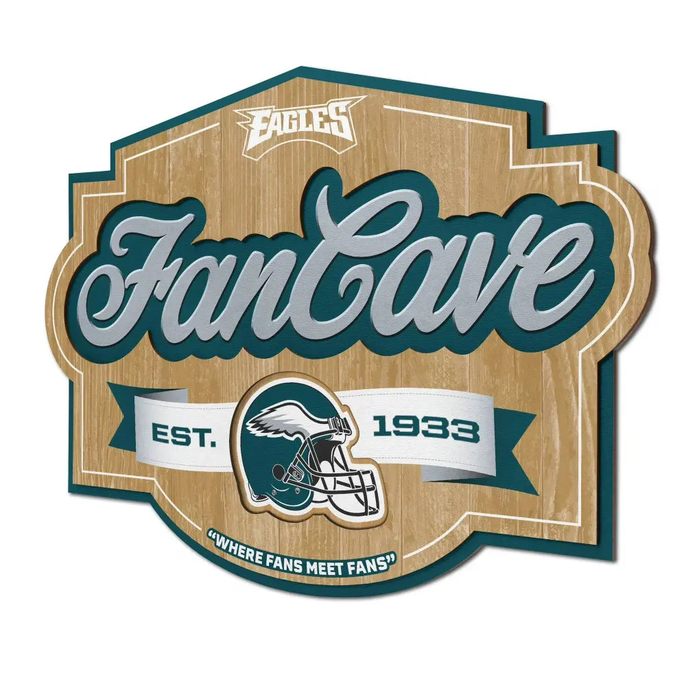 Cuadro YouTheFan NFL Fan Cave Sign 3D Eagles