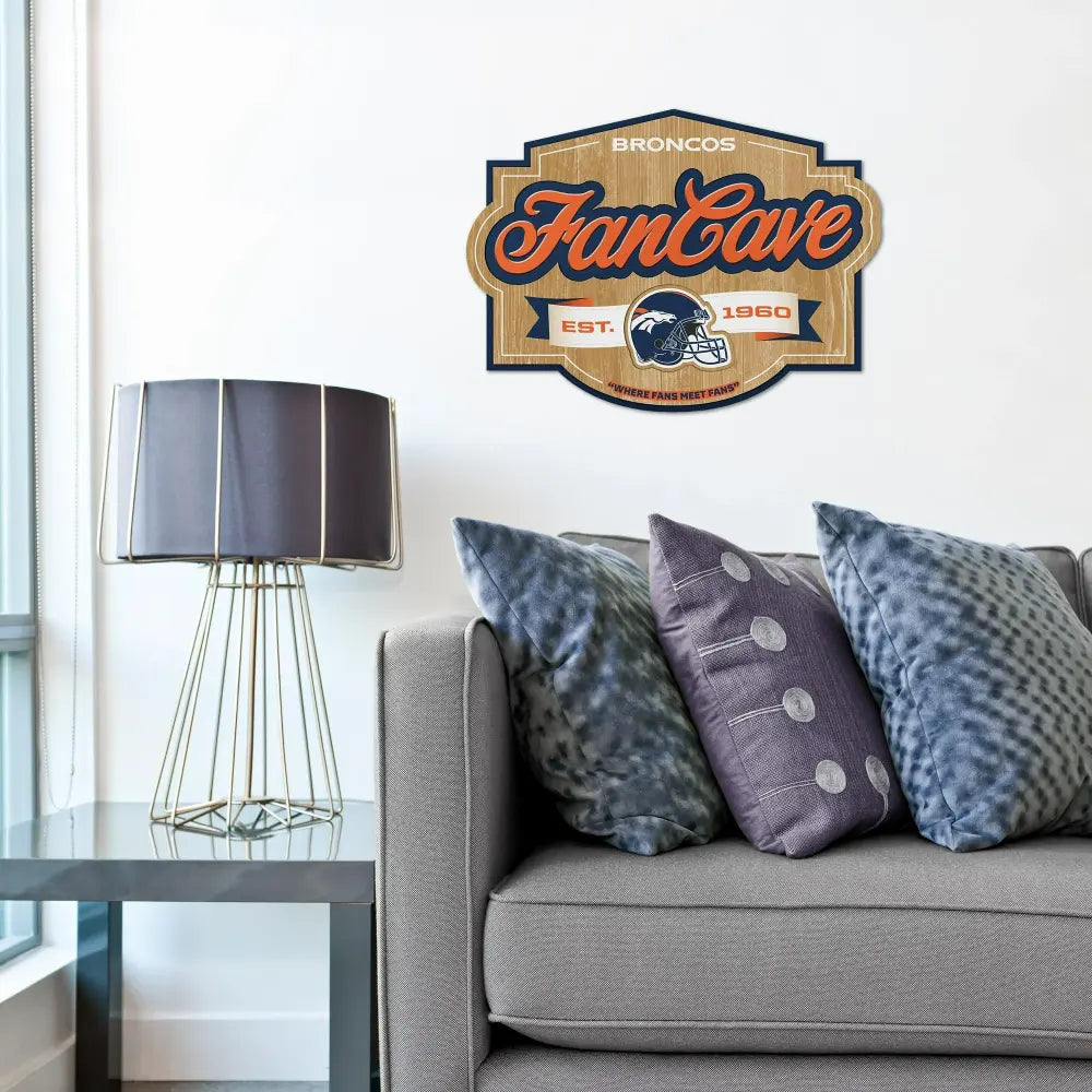 Cuadro YouTheFan NFL Fan Cave Sign 3D Broncos