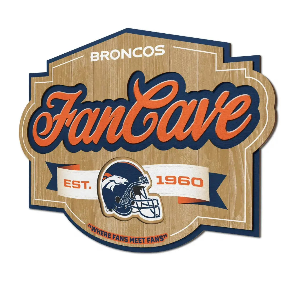 Cuadro YouTheFan NFL Fan Cave Sign 3D Broncos