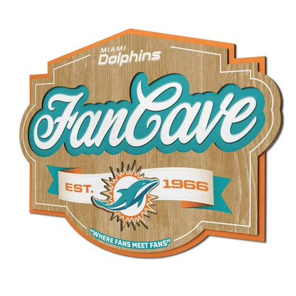 Cuadro YouTheFan NFL Fan Cave Sign 3D Dolphins