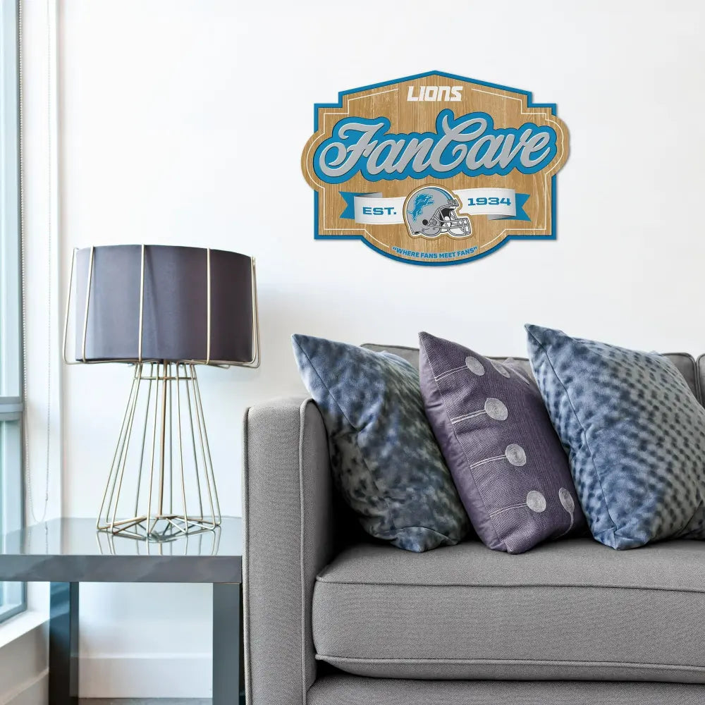 Cuadro YouTheFan NFL Fan Cave Sign 3D Lions
