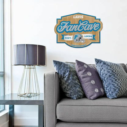 Cuadro YouTheFan NFL Fan Cave Sign 3D Lions