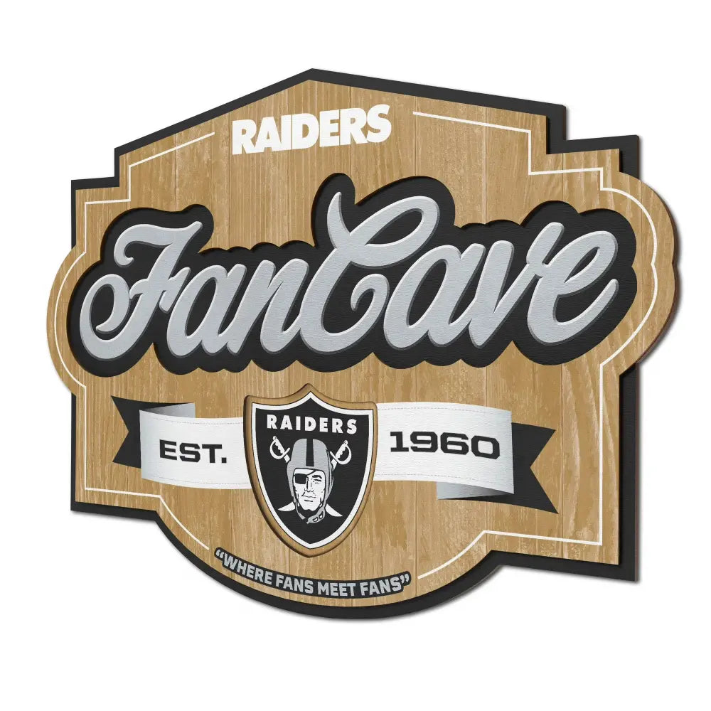 Cuadro YouTheFan NFL Fan Cave Sign 3D Raiders