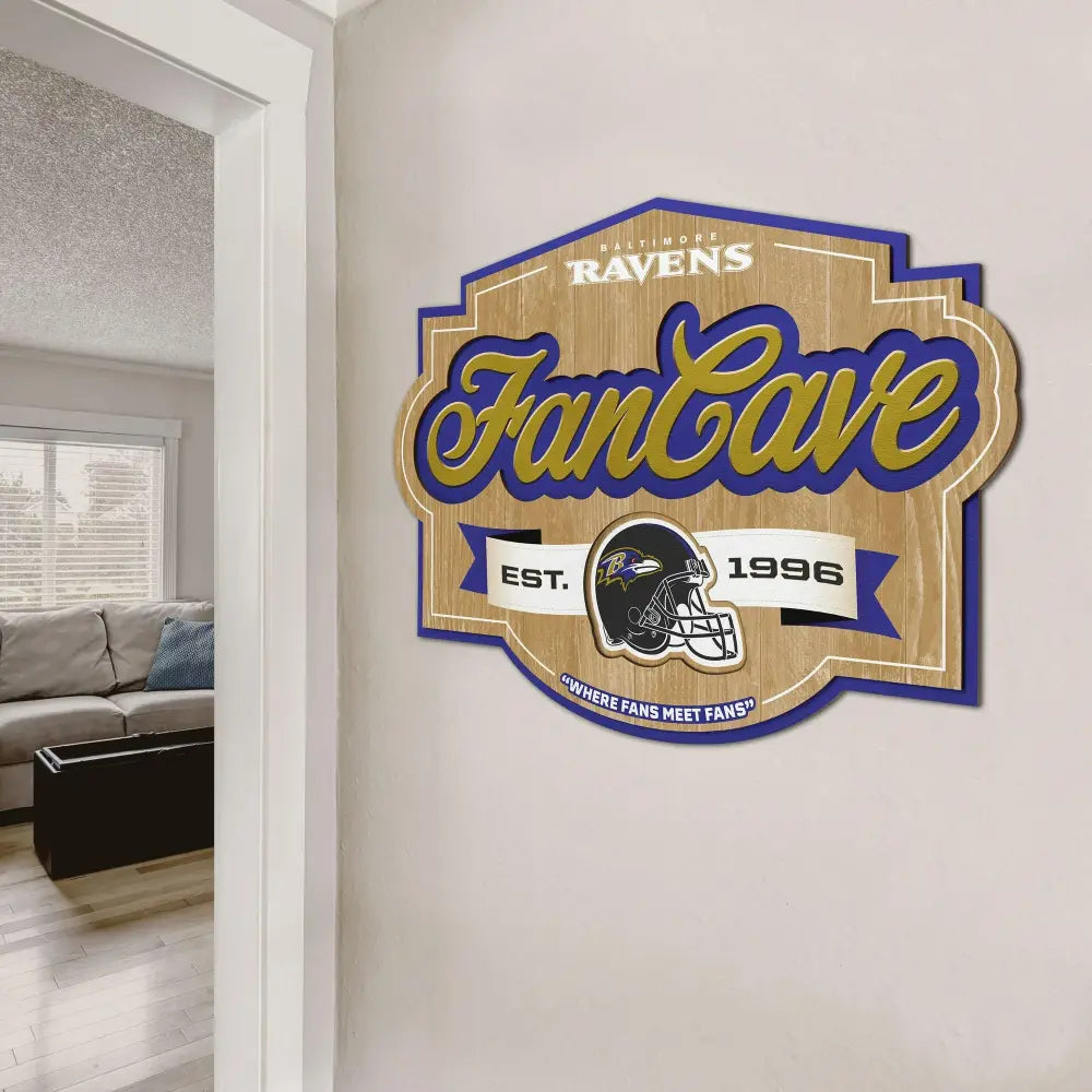 Cuadro YouTheFan NFL Fan Cave Sign 3D Ravens