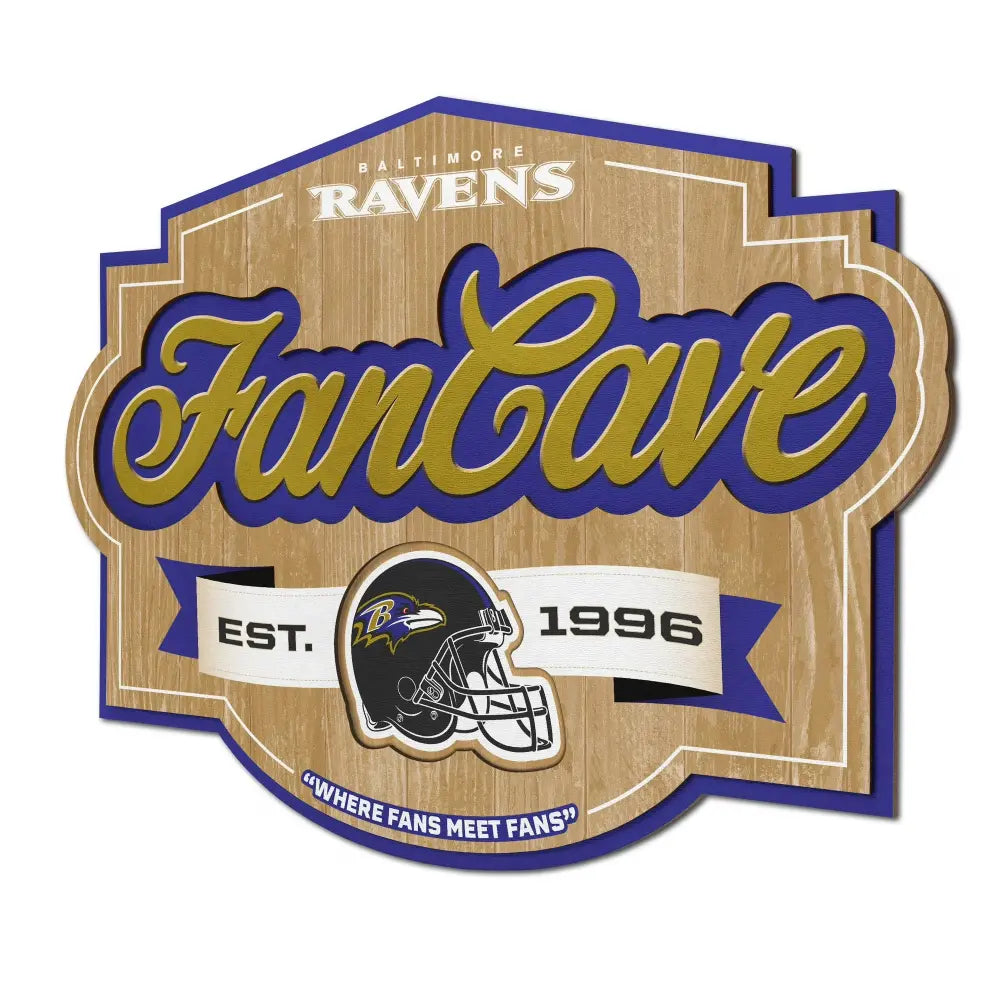 Cuadro YouTheFan NFL Fan Cave Sign 3D Ravens