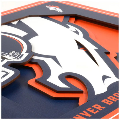 Cuadro YouTheFan NFL Logo Wall Art 3D Broncos