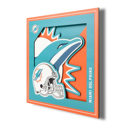 Cuadro YouTheFan NFL Logo Wall Art 3D Dolphins