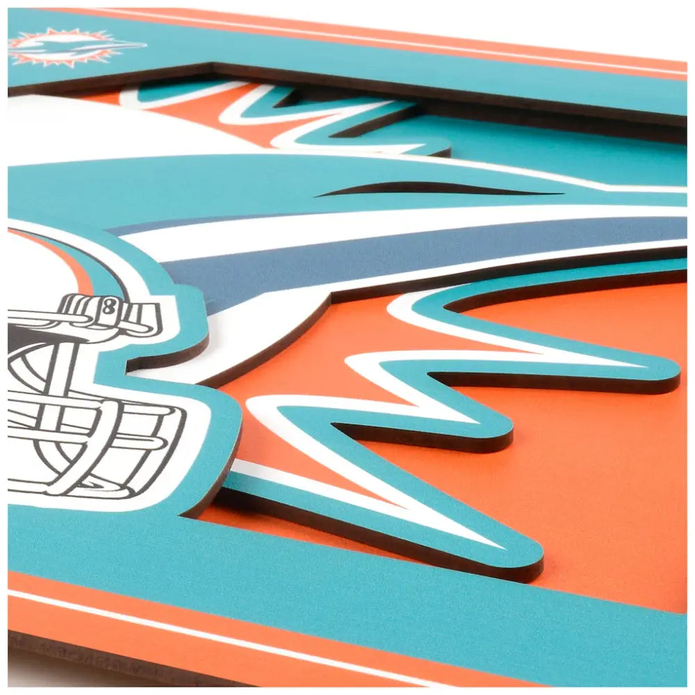 Cuadro YouTheFan NFL Logo Wall Art 3D Dolphins