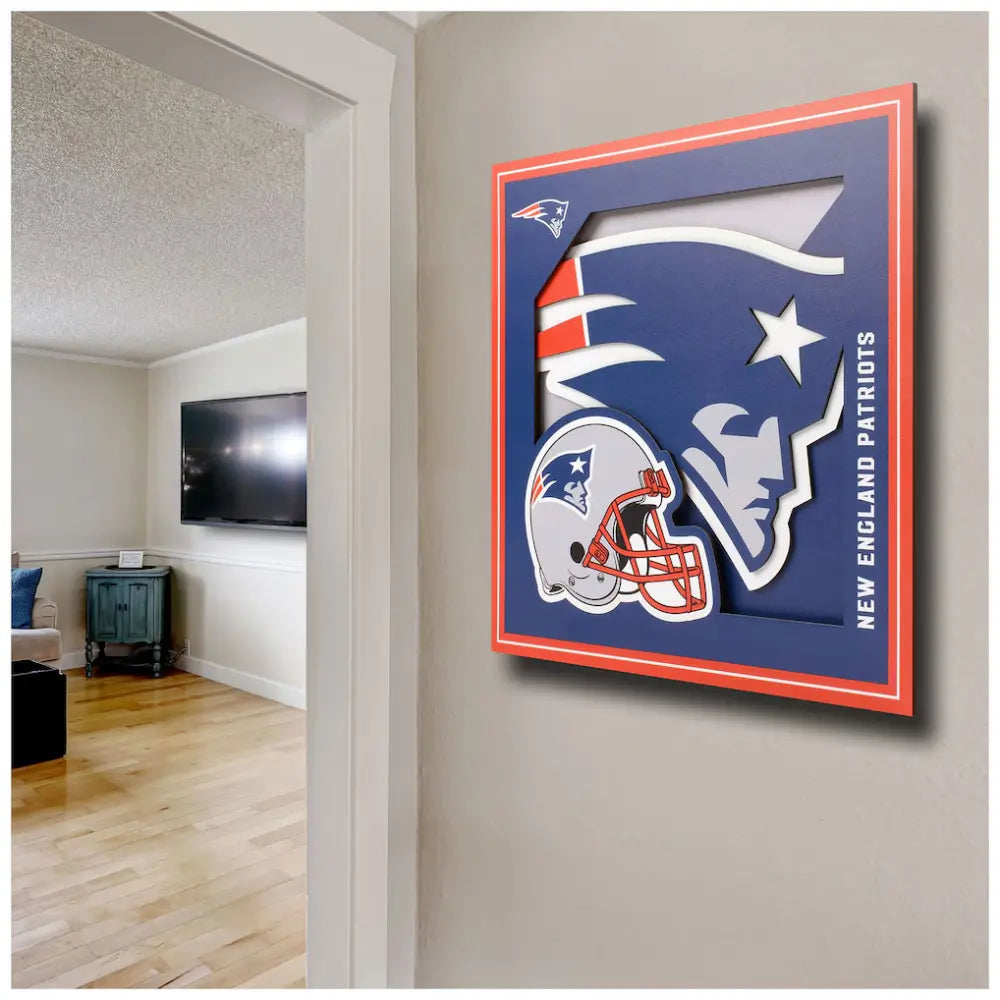 Cuadro YouTheFan NFL Logo Wall Art 3D Patriots