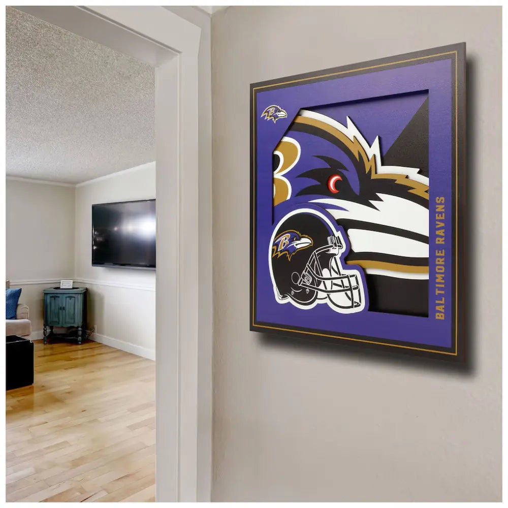 Cuadro YouTheFan NFL Logo Wall Art 3D Ravens