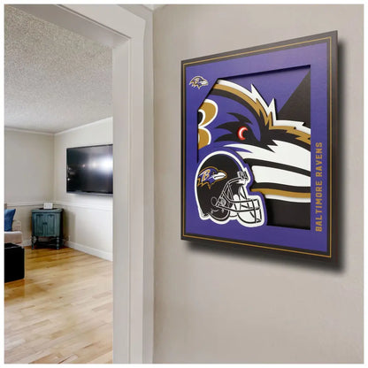 Cuadro YouTheFan NFL Logo Wall Art 3D Ravens