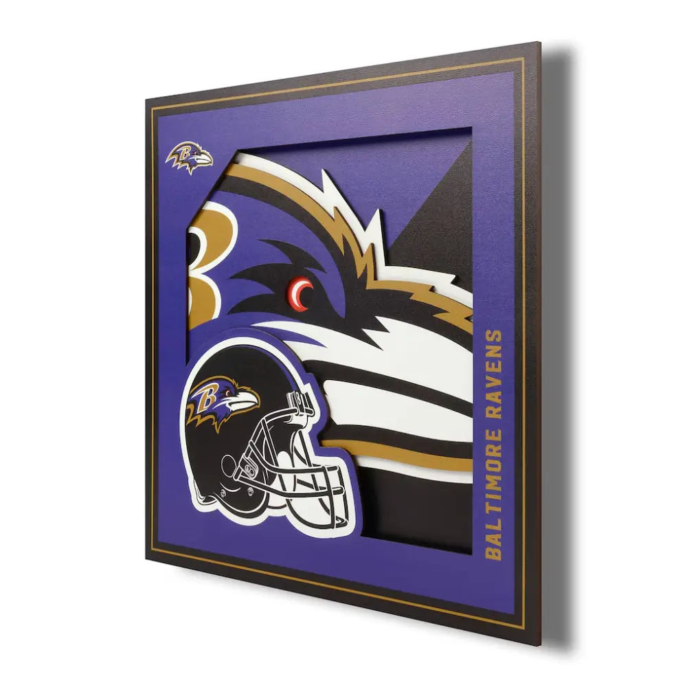 Cuadro YouTheFan NFL Logo Wall Art 3D Ravens