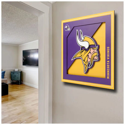 Cuadro YouTheFan NFL Logo Wall Art 3D Vikings
