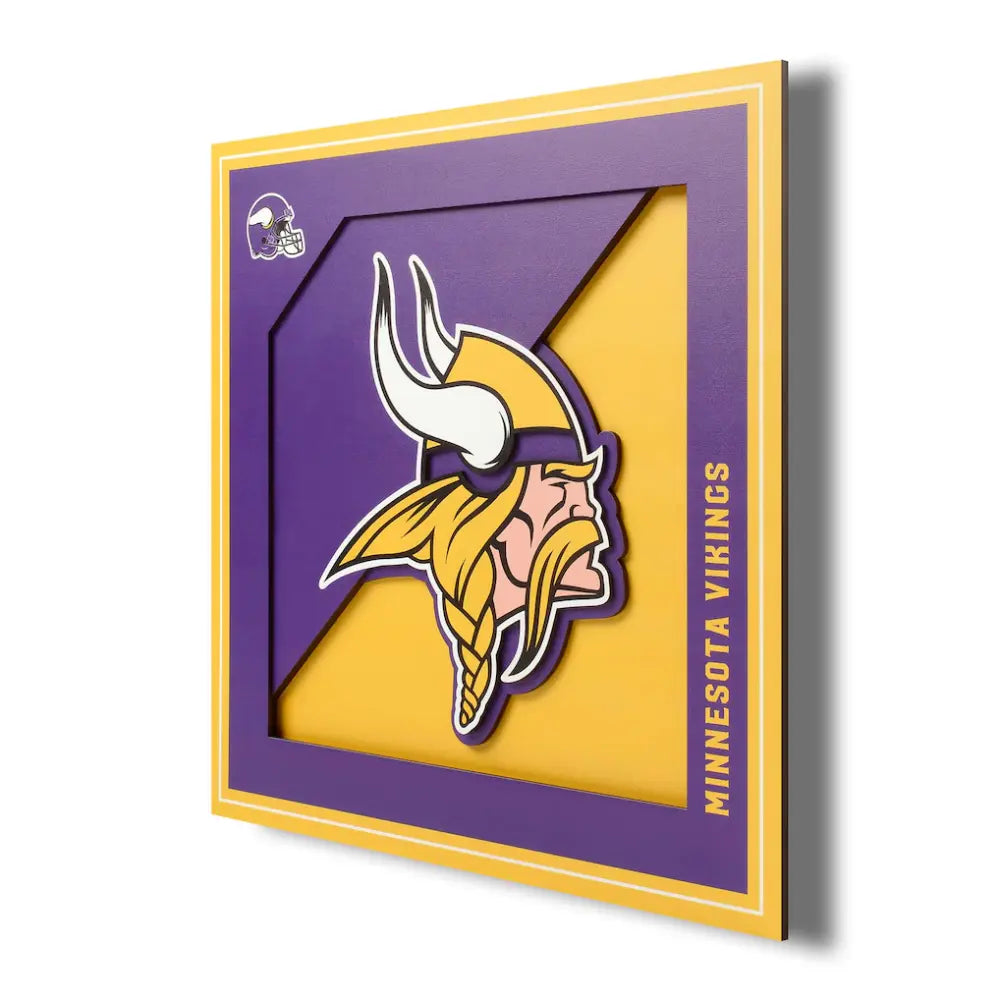 Cuadro YouTheFan NFL Logo Wall Art 3D Vikings