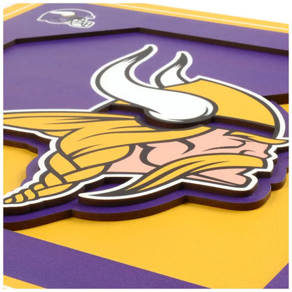 Cuadro YouTheFan NFL Logo Wall Art 3D Vikings