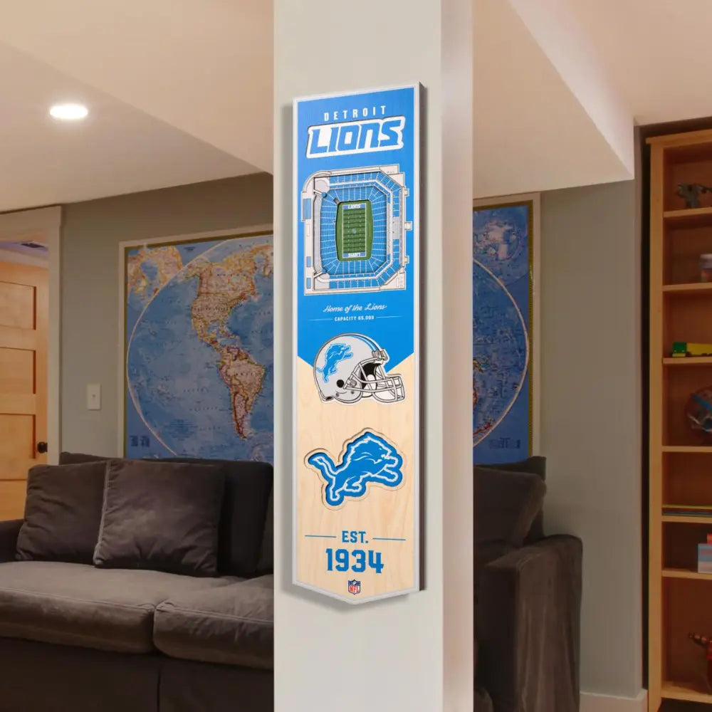 Cuadro YouTheFan NFL Stadium Banner 3D Lions