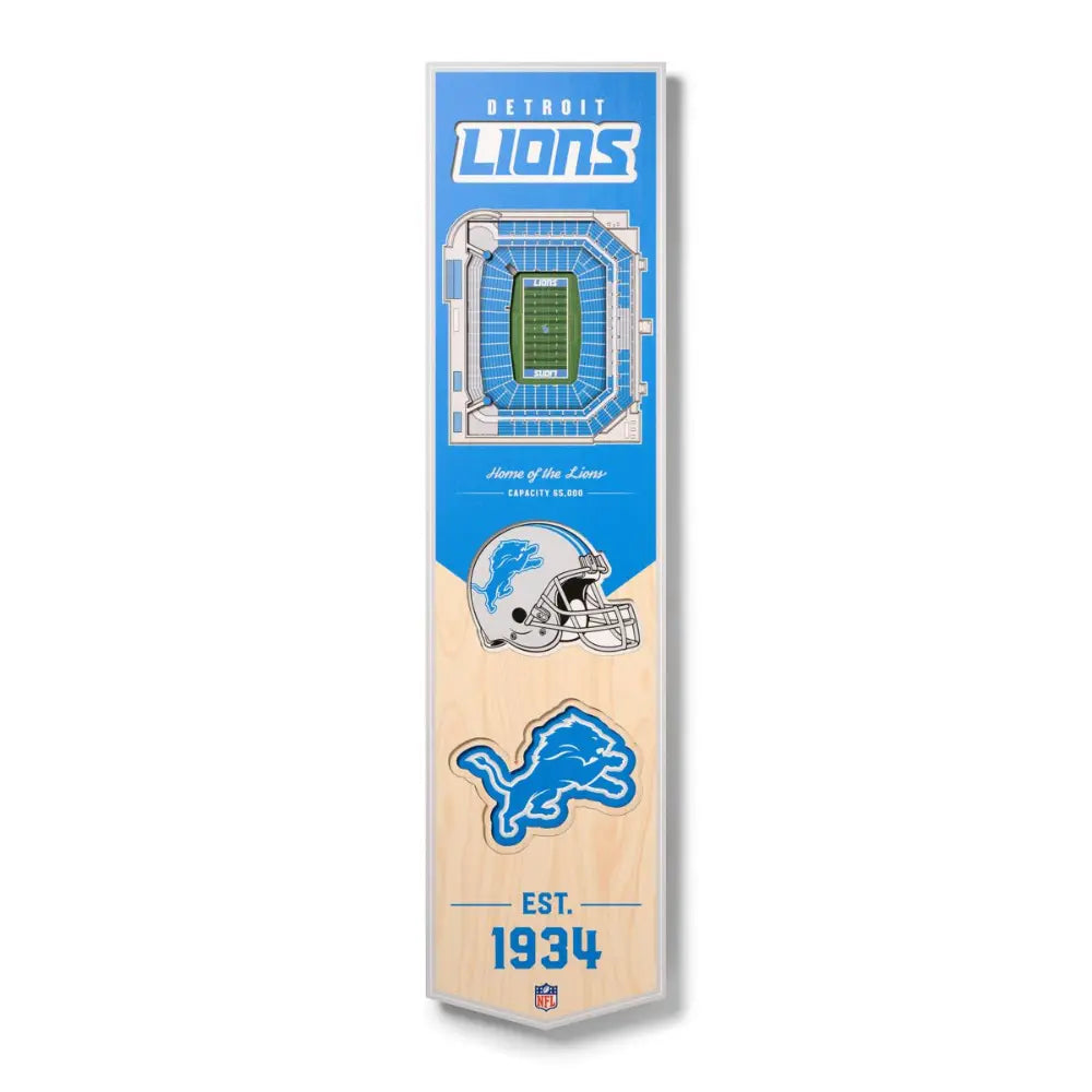 Cuadro YouTheFan NFL Stadium Banner 3D Lions