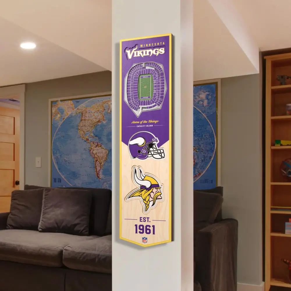 Cuadro YouTheFan NFL Stadium Banner 3D Vikings