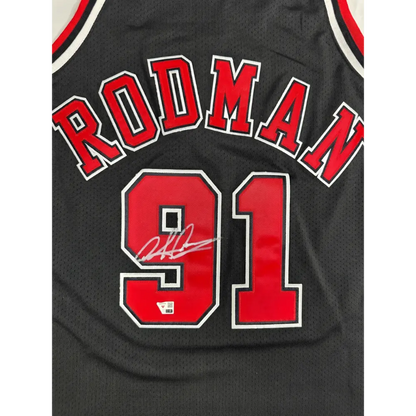 Jersey Mitchell & Ness NBA Autografiado por Dennis Rodman #91 1996-1997 Bulls