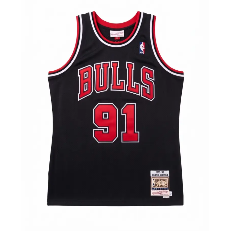 Jersey Mitchell & Ness NBA Autografiado por Dennis Rodman #91 1996-1997 Bulls