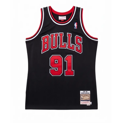 Jersey Mitchell & Ness NBA Autografiado por Dennis Rodman #91 1996-1997 Bulls