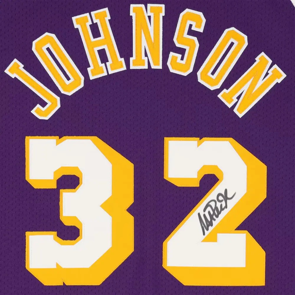 Jersey Mitchell & Ness NBA Autografiado por Magic Johnson #32