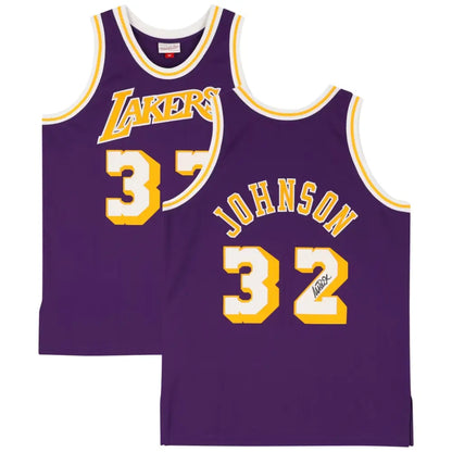 Jersey Mitchell & Ness NBA Autografiado por Magic Johnson #32