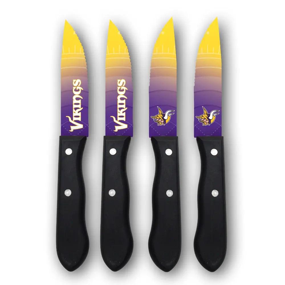 Juego Cuchillos NFL Set 4 Piezas Vikings