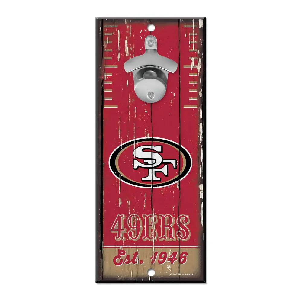 Letrero Madera Con Destapador Wincraft NFL 49Ers