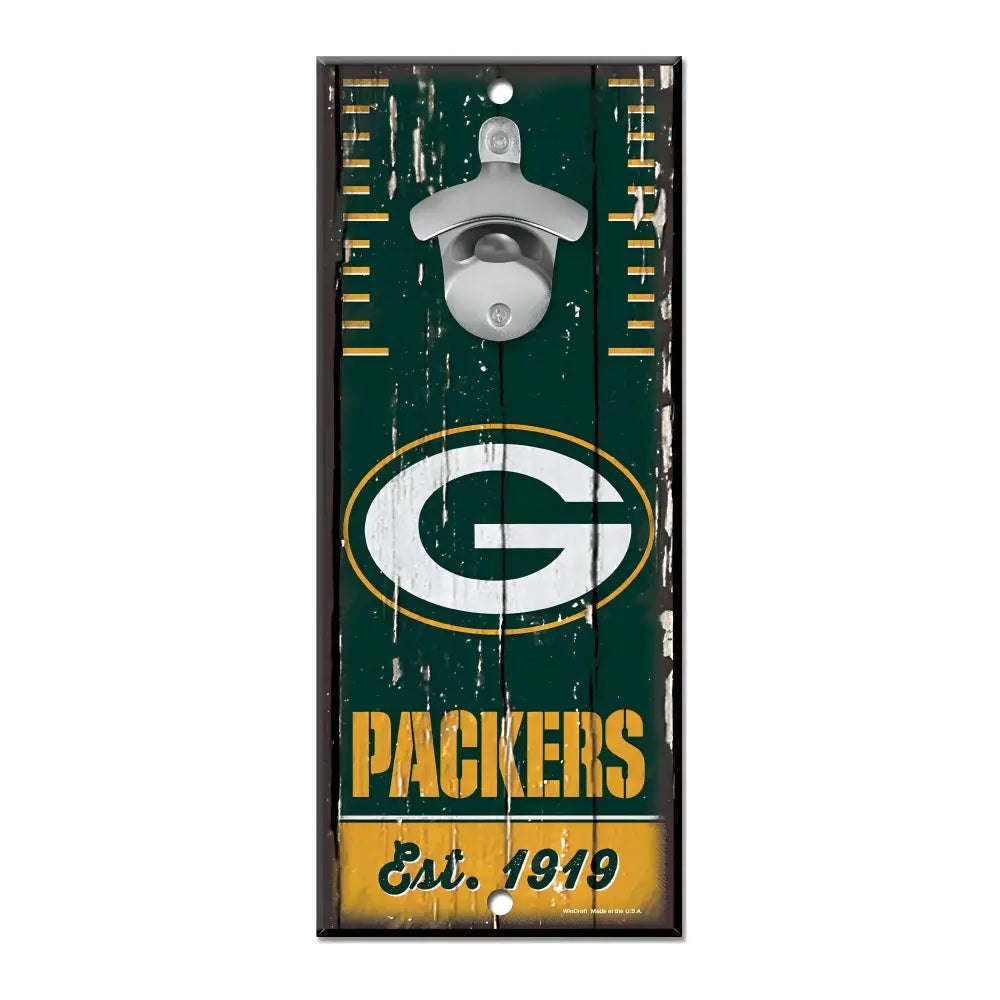Letrero Madera Con Destapador Wincraft NFL Packers