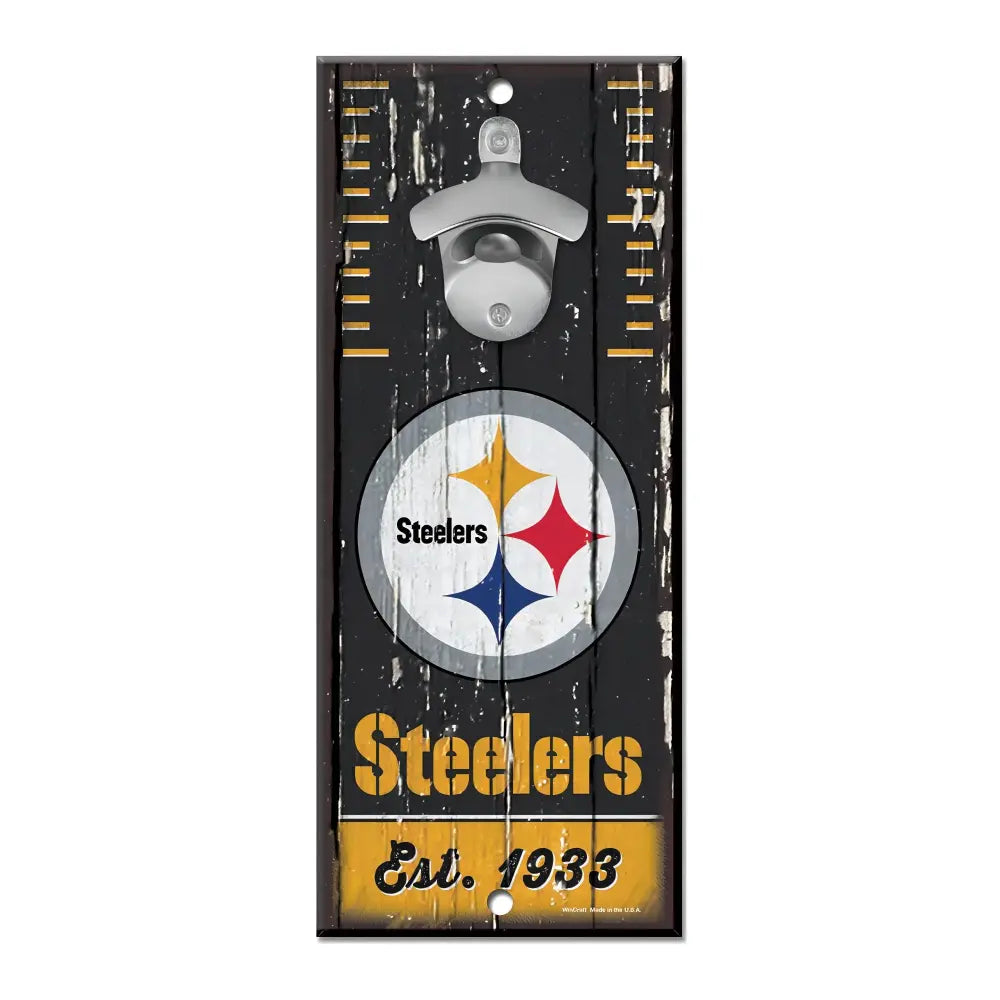 Letrero Madera Con Destapador Wincraft NFL Steelers