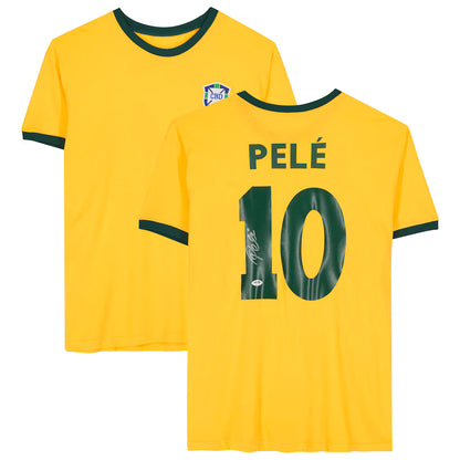 Jersey Amarilla Autografiada de la Selección de Brasil por Pelé